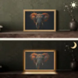Olifant - Oranje - Oren Light Box met kabel (Tafellamp) klein -sfeer3