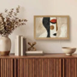 Gezicht - Abstract - Kunst - Vormen Light Box met kabel (Tafellamp) klein -sfeer2