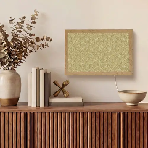 Waaier - Geometrisch - Groen Light Box met kabel (Tafellamp) klein 924 -sfeer2