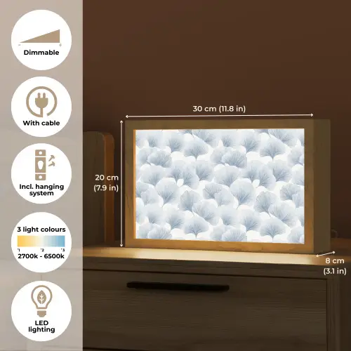 Waaier - Modern - Blauw Light Box met kabel (Tafellamp) klein 924 -USP_EN