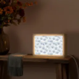 Waaier - Modern - Blauw Light Box met kabel (Tafellamp) klein 924 -sfeer4