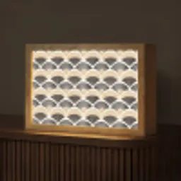 Waaier - Patroon - Zwart - Beige Light Box met kabel (Tafellamp) klein 924 -z3d_website