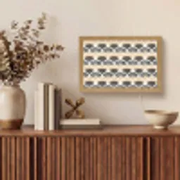 Waaier - Patroon - Zwart - Beige Light Box met kabel (Tafellamp) klein 924 -sfeer2