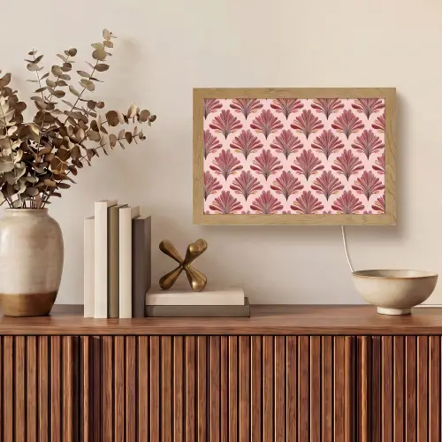 Waaier - Roze - Rood Light Box met kabel (Tafellamp) klein 924 -sfeer2