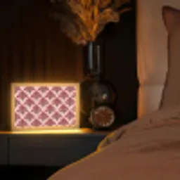 Waaier -  Roze - Rood Light Box met kabel (Tafellamp) klein 924 -sfeer1