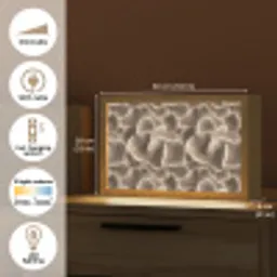 Waaiervorm - Beige - Vezel textuur Light Box met kabel (Tafellamp) klein 924 -USP_EN