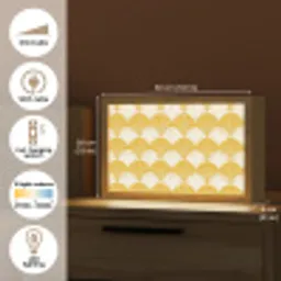 Waaier - Geel - Art Light Box met kabel (Tafellamp) klein 924 -USP_EN