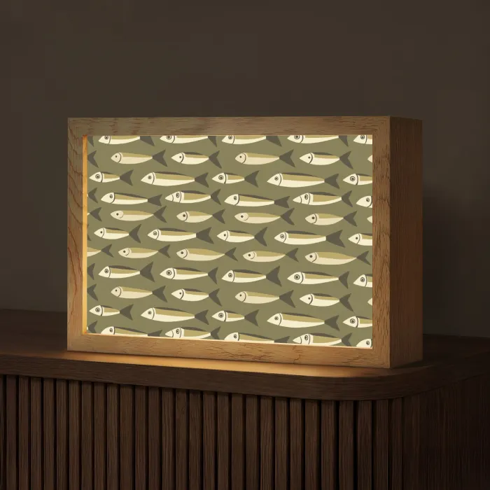 Vis - Patroon - Groen Light Box met kabel (Tafellamp) klein 924 -z3d_website