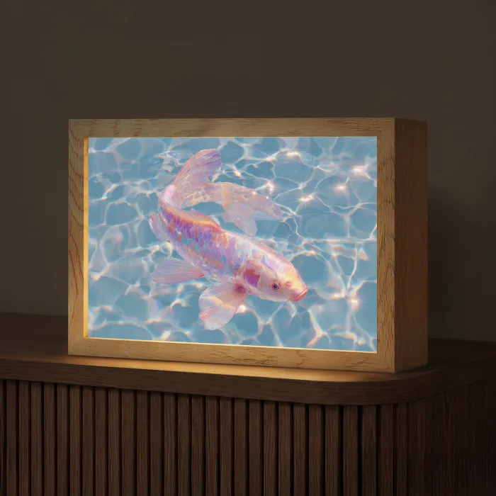 Vis - Water - Blauw - Licht Light Box met kabel (Tafellamp) klein -z3d_website