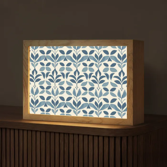 Flora - Modern - Blauw Light Box met kabel (Tafellamp) klein 924 -z3d_website