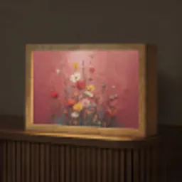 Bloemenboeket - Diepte - Tastbare textuur Light Box met kabel (Tafellamp) klein -z3d_website