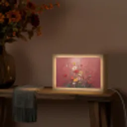 Bloemenboeket - Diepte - Tastbare textuur Light Box met kabel (Tafellamp) klein -sfeer4