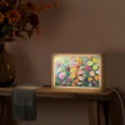 Bloemen explosie - Heldere kleuren - Vrolijk Light Box met kabel (Tafellamp) klein -sfeer4