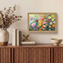 Bloemen explosie - Heldere kleuren - Vrolijk Light Box met kabel (Tafellamp) klein -sfeer2