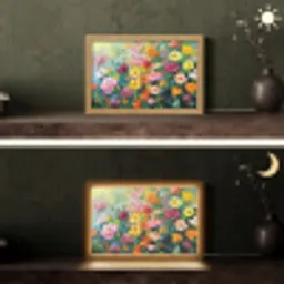 Bloemen explosie - Heldere kleuren - Vrolijk Light Box met kabel (Tafellamp) klein -sfeer3