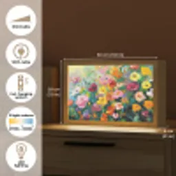 Bloemen explosie - Heldere kleuren - Vrolijk Light Box met kabel (Tafellamp) klein -USP_EN