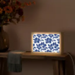 Floraal - Modern - Blauw Light Box met kabel (Tafellamp) klein 924 -sfeer4
