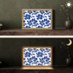 Floraal - Modern - Blauw Light Box met kabel (Tafellamp) klein 924 -sfeer3