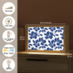 Floraal - Modern - Blauw Light Box met kabel (Tafellamp) klein 924 -USP_EN