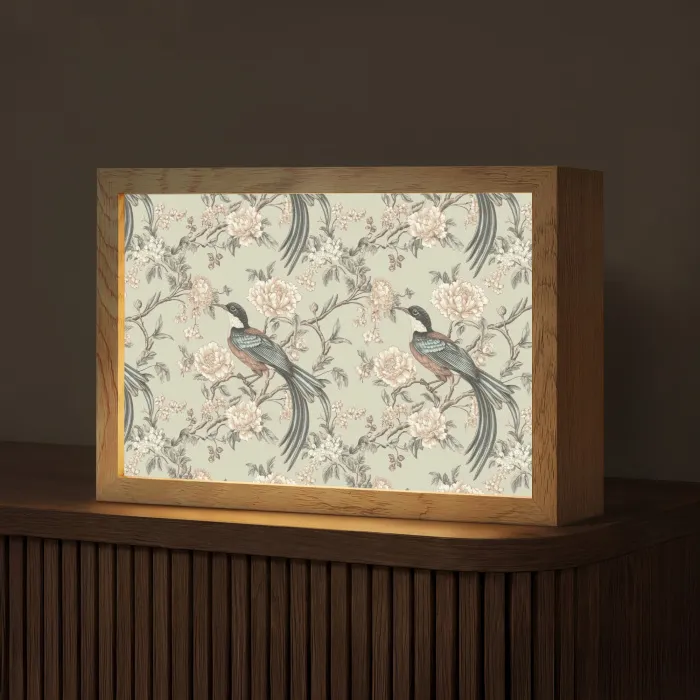 Bloem - Vogel - Kleurrijk Light Box met kabel (Tafellamp) klein 924 -z3d_website