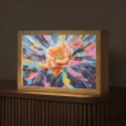 Bloemexplosie - Felle spatten - Dynamisch Light Box met kabel (Tafellamp) klein -z3d_website