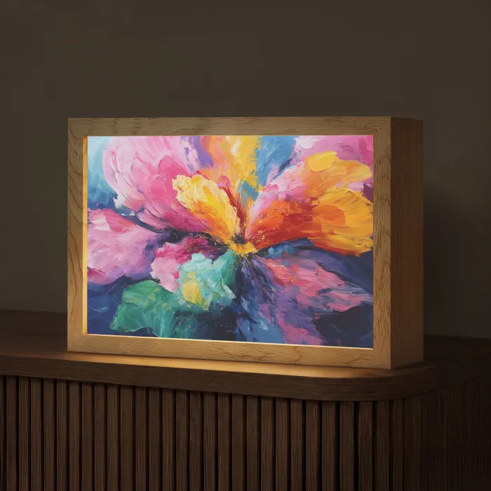 Bloemexplosie - Veelkleurig - Bewegend Light Box met kabel (Tafellamp) klein -z3d_website