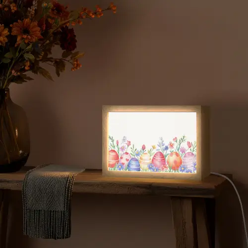 Bloementuin - Kleurrijk - Eieren Light Box met kabel (Tafellamp) klein -sfeer4