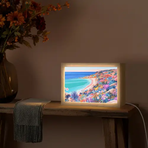 Bloemenweide - Zee - Zomers Light Box met kabel (Tafellamp) klein -sfeer4