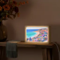 Bloemenweide - Zee - Zomers Light Box met kabel (Tafellamp) klein -sfeer4