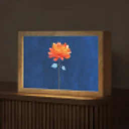 Bloem - Oranje - Bladeren Light Box met kabel (Tafellamp) klein -z3d_website