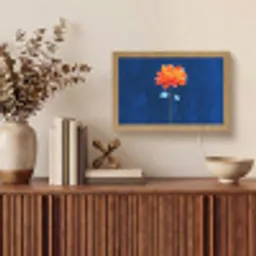 Bloem - Oranje - Bladeren Light Box met kabel (Tafellamp) klein -sfeer2