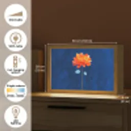 Bloem - Oranje - Bladeren Light Box met kabel (Tafellamp) klein -USP_EN