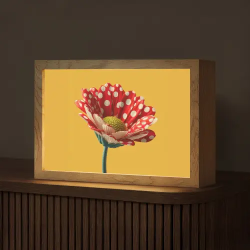 Bloem - Rood - Stippen Light Box met kabel (Tafellamp) klein -z3d_website