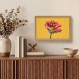 Bloem - Rood - Stippen Light Box met kabel (Tafellamp) klein -sfeer2