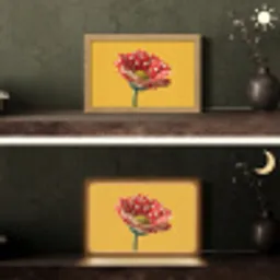 Bloem - Rood - Stippen Light Box met kabel (Tafellamp) klein -sfeer3