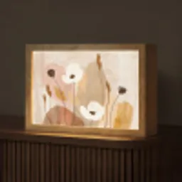 Bloemen - Abstract - Beige - Line art Light Box met kabel (Tafellamp) klein -z3d_website