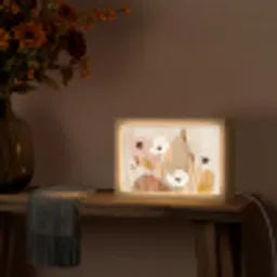 Bloemen - Abstract - Beige - Line art Light Box met kabel (Tafellamp) klein -sfeer4