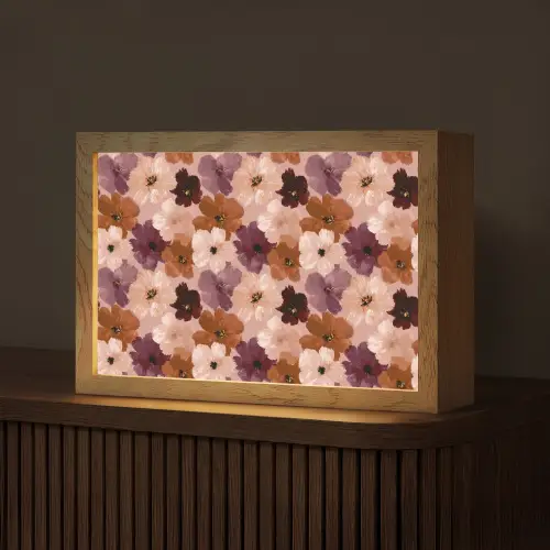 Bloemen - Abstract - Aardetinten Light Box met kabel (Tafellamp) klein 924 -z3d_website