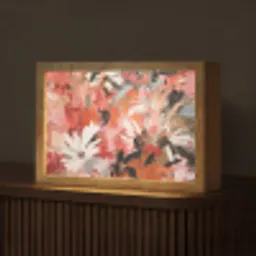 Bloemen - Kunst - Abstract - Verf Light Box met kabel (Tafellamp) klein -z3d_website
