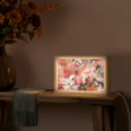 Bloemen - Kunst - Abstract - Verf Light Box met kabel (Tafellamp) klein -sfeer4