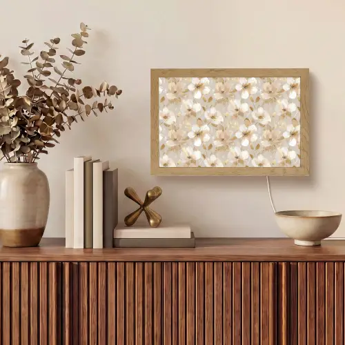 Bloemen - artistiek - Goud Light Box met kabel (Tafellamp) klein 924 -sfeer2