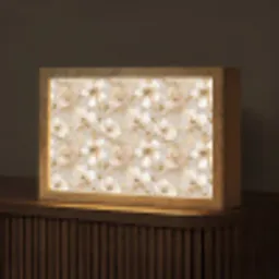 Bloemen - artistiek - Goud Light Box met kabel (Tafellamp) klein 924 -z3d_website