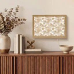 Bloemen - artistiek - Goud Light Box met kabel (Tafellamp) klein 924 -sfeer2