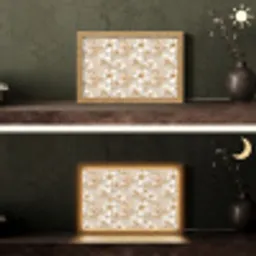 Bloemen - artistiek - Goud Light Box met kabel (Tafellamp) klein 924 -sfeer3
