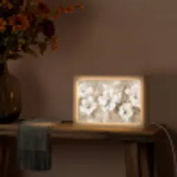 Bloemen - Beige - Abstract - Modern Light Box met kabel (Tafellamp) klein -sfeer4