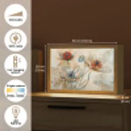 Bloemen - Beige - Modern - Illustratie Light Box met kabel (Tafellamp) klein -USP_EN