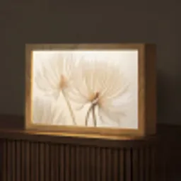 Bloemen - Beige - Natuur Light Box met kabel (Tafellamp) klein -z3d_website