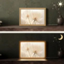 Bloemen - Beige - Natuur Light Box met kabel (Tafellamp) klein -sfeer3