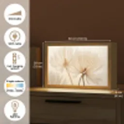 Bloemen - Beige - Natuur Light Box met kabel (Tafellamp) klein -USP_EN