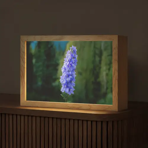 Bloemen - Blauw - Dennenboom Light Box met kabel (Tafellamp) klein -z3d_website